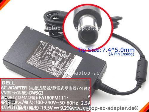 Original DELL ALIENWARE 17 R2 X04 adapter, 19.5V 9.23A ALIENWARE 17 R2 X04 Notebook Netzteile, DELL19.5V9.23A180W-7.4x5.0mm