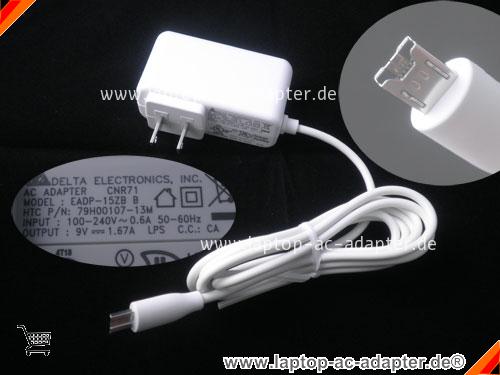 Original HTC FLYER P510E adapter, 9V 1.67A FLYER P510E Notebook Netzteile, DELTA9V1.67A15W-HTC-US-W