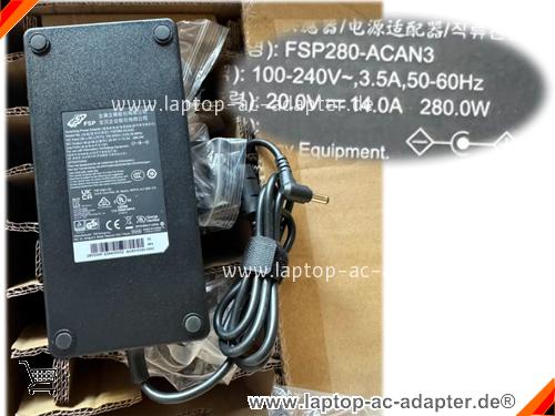 Original FSP FSP280-ACAN3 adapter, 20V 14A FSP280-ACAN3 Notebook Netzteile, FSP20V14A280W-5.5x2.5mm