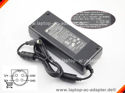 Original 1PLUS WQ300PHOTO II MONITOR adapter, 24V 6.25A WQ300PHOTO II MONITOR Notebook Netzteile, FSP24V6.25A150W-4PIN-LARN