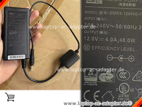 Original GVE GM53-120400-F ac adapter, 12V 4A GM53-120400-F Notebook Netzteile GVE12V4A48W-5.5x2.5mm-GM53F Original GVE GM53-120400-F adapter, 12V 4A GM53-120400-F Notebook Netzteile, GVE12V4A48W-5.5x2.5mm-GM53F
