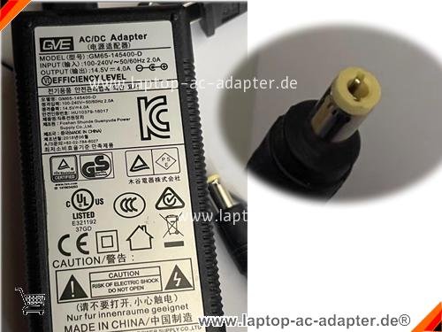Original GVE GM65-145400-D ac adapter, 14.5V 4A GM65-145400-D Notebook Netzteile GVE14.5V4A58W-5.5x2.5mm-GM65 Original GVE GM65-145400-D adapter, 14.5V 4A GM65-145400-D Notebook Netzteile, GVE14.5V4A58W-5.5x2.5mm-GM65