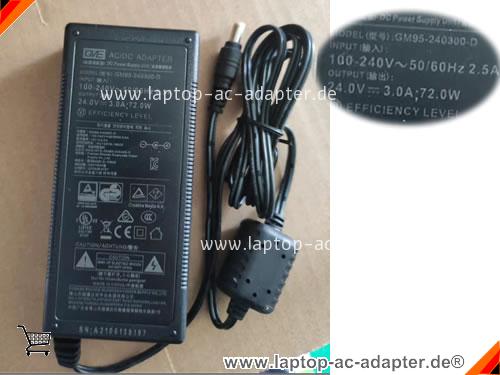 Original GVE GM95-240300-D ac adapter, 24V 3A GM95-240300-D Notebook Netzteile GVE24V3A72W-5.5x2.1mm Original GVE GM95-240300-D adapter, 24V 3A GM95-240300-D Notebook Netzteile, GVE24V3A72W-5.5x2.1mm
