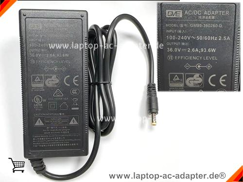 Original GVE GM95-360260-D ac adapter, 36V 2.6A GM95-360260-D Notebook Netzteile GVE36V2.6A93.6W-5.5x21mm Original GVE GM95-360260-D adapter, 36V 2.6A GM95-360260-D Notebook Netzteile, GVE36V2.6A93.6W-5.5x21mm