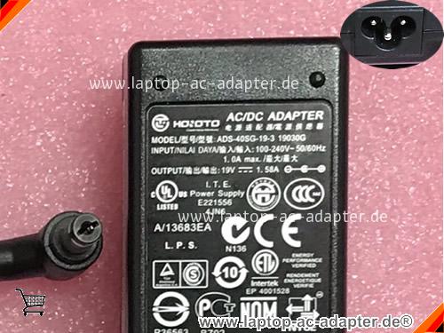 Original ACER S190WL adapter, 19V 1.58A S190WL Notebook Netzteile, HOIOTO19V1.58A30W-5.5x2.1mm