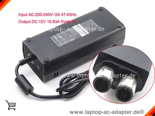 Original MICROSOFT XBOX 360 MODEL 1439 adapter, 12V 10.83A XBOX 360 MODEL 1439 Notebook Netzteile, MICROSOFT12V10.83A130W-2holes-200-240V