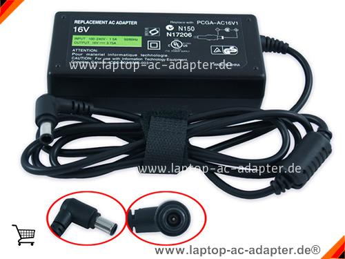Original SONY HFS220 adapter, 16V 3.75A HFS220 Notebook Netzteile, SONY16V3.75A60W-6.5x4.4mm