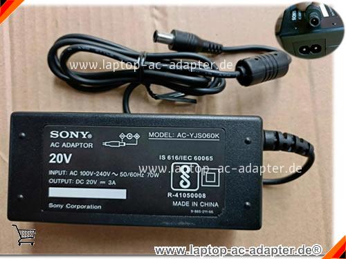 Stock Unused Sony Ac-yjs060k  Ac Adapter Für Speaker 20v 3a 60w auf laptop-ac-adapter.de 
