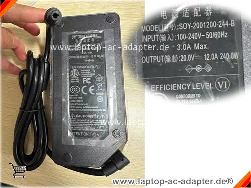 Original SOY SOY-2001200244-B adapter, 20V 12A SOY-2001200244-B Notebook Netzteile, SOY20V12A240W-6.0x3.3mm