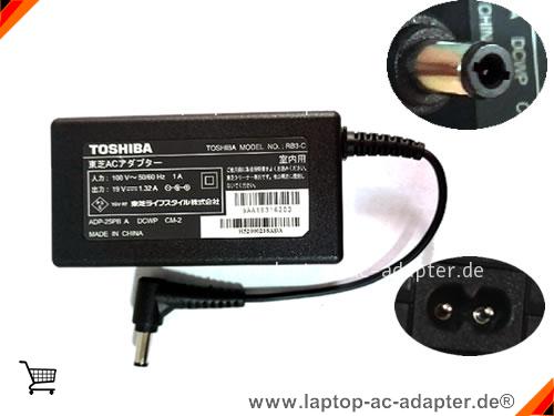 Original TOSHIBA VC-RCX1 adapter, 19V 1.32A VC-RCX1 Notebook Netzteile, TOSHIBA19V1.32A25W-5.5x2.5mm-min
