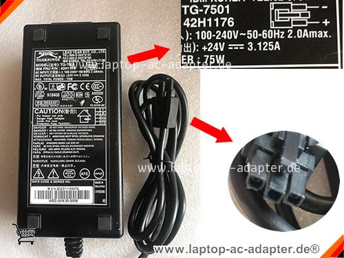 Original IBM SUREMARK 4610-2CR adapter, 24V 3.125A SUREMARK 4610-2CR Notebook Netzteile, YEAR24V3.125A75W-3pin-LF