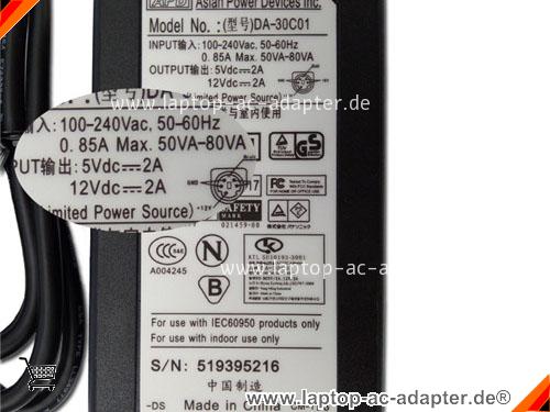 Große Bilder 2 von Original APD 519395216 ac adapter, 12V 2A 519395216 Notebook Netzteile APD12V2A24W-5pin