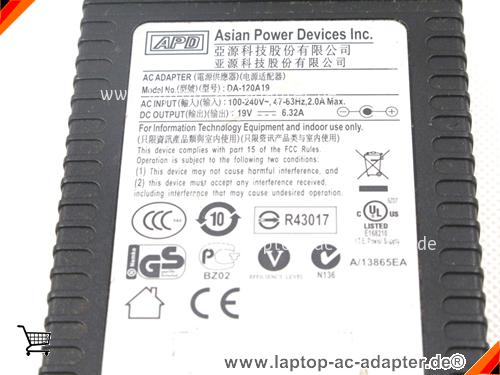 Große Bilder 3 von Original APD DA-120A19 ac adapter, 19V 6.32A DA-120A19 Notebook Netzteile APD19V6.32A120W-7.4x5.0mm-no-pin