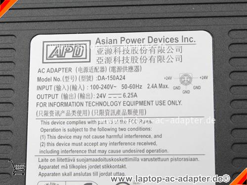 Große Bilder 3 von Original APD DA-150A24 ac adapter, 24V 6.25A DA-150A24 Notebook Netzteile APD24V6.25A150W-4PIN