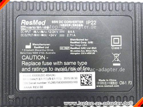Große Bilder 2 von Original RESMED DC-65A24 ac adapter, 24V 2.71A DC-65A24 Notebook Netzteile CAP-RESMED24V2.71A65W-4PIN