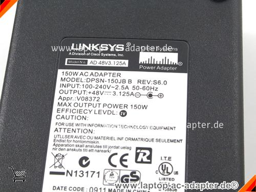 Bild 3 Von New Original Linksys Cisco Dpsn-150jb B Juniper 740-024989 Dpsn-150jb E 48v 3.125a 150w Adapter Auf Laptop-ac-adapter.de 