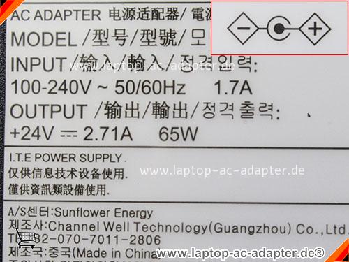 Große Bilder 2 von Original CWT KPL-065M-VL ac adapter, 24V 2.71A KPL-065M-VL Notebook Netzteile CWT24V2.71A65W-5.5x2.5mm