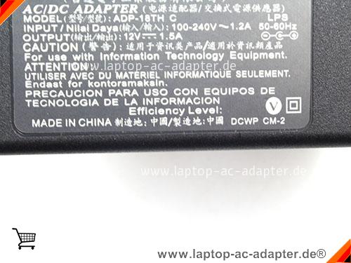 Große Bilder 2 von Original DELTA ADP-18TH C ac adapter, 12V 1.5A ADP-18TH C Notebook Netzteile DELTA12V1.5A18W-3.0x1.5mm-US