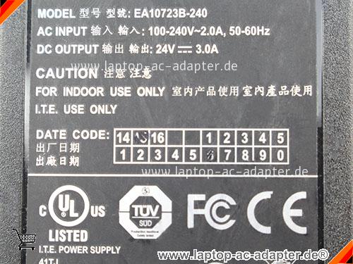 Große Bilder 2 von Original EDAC  24V 3A Laptop AC Adapter, Notebook Netzteile EDAC24V3.0A72W-4PIN