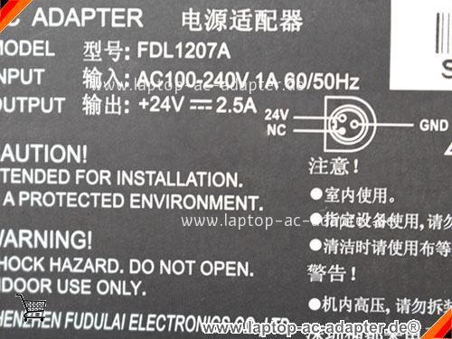 Bild 2 Von Original Fdl Fdl1207a Ac Adapter Für Label Printer Pos System 24v 2.5a 60w Auf Laptop-ac-adapter.de 