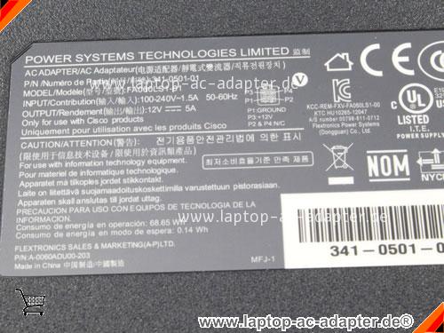 Große Bilder 4 von Original DELTA 341-0501-01 ac adapter, 12V 5A 341-0501-01 Notebook Netzteile FLEX12V5A60W-4holes