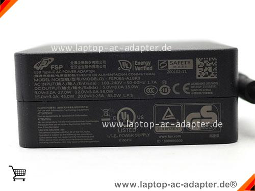 Große Bilder 2 von Original FSP FSP065-A1BR3 ac adapter, 20V 3.25A FSP065-A1BR3 Notebook Netzteile FSP20V3.25A65W-Type-C-SQ