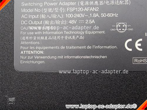Große Bilder 2 von Original FSP FSP120-AFAN2 ac adapter, 48V 2.5A FSP120-AFAN2 Notebook Netzteile FSP48V2.5A120W-4Pin-Thin