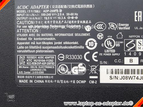Große Bilder 2 von Original GIGABYTE ADP-200FB D ac adapter, 19.5V 10.3A ADP-200FB D Notebook Netzteile GIGABYTE19.5V10.3A-5.5x2.5mm