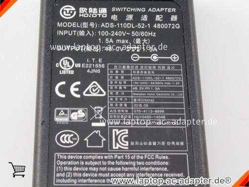 Bild 3 Von Original Hoioto Ads-110dl-52-1 480072g Switching Adapter 48.0v 1.5a Auf Laptop-ac-adapter.de 
