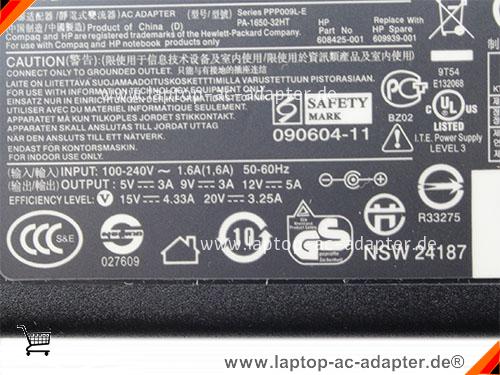 Große Bilder 2 von Original HP 609939-001 ac adapter, 20V 3.25A 609939-001 Notebook Netzteile HP20V3.25A65W-TYPE-C-32HT