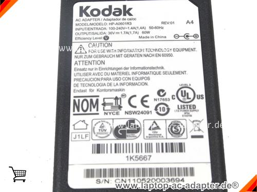 Bild 3 Von New Original Kodak Hp-a0601r3 36v 1.7a 60w Printer Adapter Auf Laptop-ac-adapter.de 