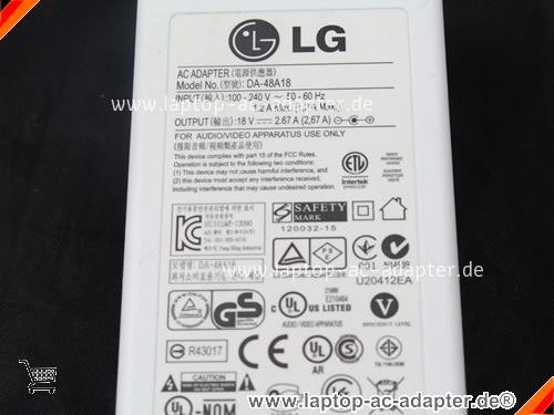 Große Bilder 3 von Original LG  18V 2.67A Laptop AC Adapter, Notebook Netzteile LG18V2.67A48W-6.5x4.0mm-W