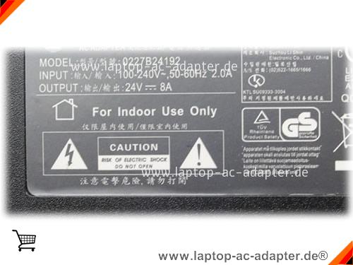Große Bilder 2 von Original LI SHIN  24V 8A Laptop AC Adapter, Notebook Netzteile LISHIN24V8A192W-5.2x2.1mm