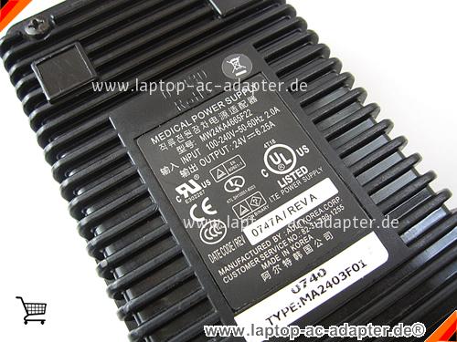 Große Bilder 2 von Original MEDICAL MW24KA4665F22 ac adapter, 24V 6.25A MW24KA4665F22 Notebook Netzteile MEDICAL24V6.25A150W-5.5x2.5mm