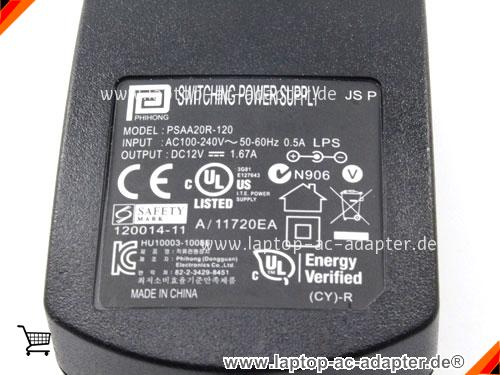 Bild 4 Von Original Au Plug Phihong 12v 1.67a Ac Adapter Psaa20r-120 Power Charger Auf Laptop-ac-adapter.de 