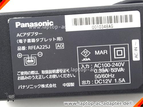 Große Bilder 3 von Original PANASONIC RFEA225J ac adapter, 12V 1.5A RFEA225J Notebook Netzteile Panasonic12V1.5A18W