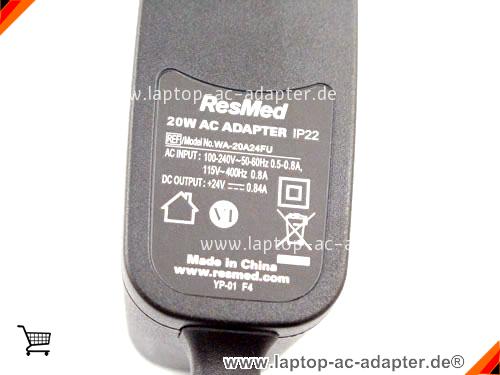 Große Bilder 2 von Original RESMED WA-20A24FU ac adapter, 24V 0.84A WA-20A24FU Notebook Netzteile RESMED24V0.84A20W-5.5x2.5mm