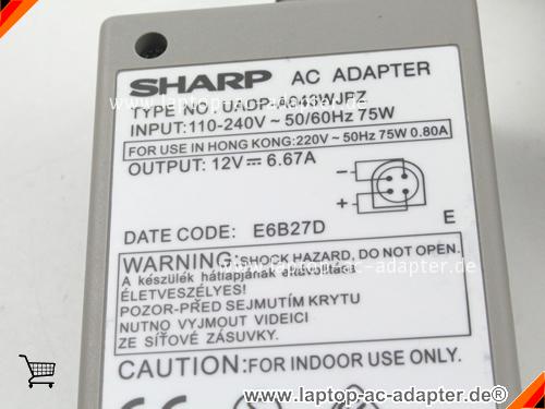 Große Bilder 3 von Original SHARP E6B27D ac adapter, 12V 6.67A E6B27D Notebook Netzteile SHARP12V6.67A80W-4pin-G