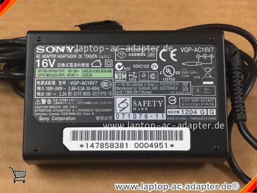 Große Bilder 3 von Original SONY 100112-2 ac adapter, 16V 2.2A 100112-2 Notebook Netzteile SONY16V2.2A35W-6.5x4.4mm
