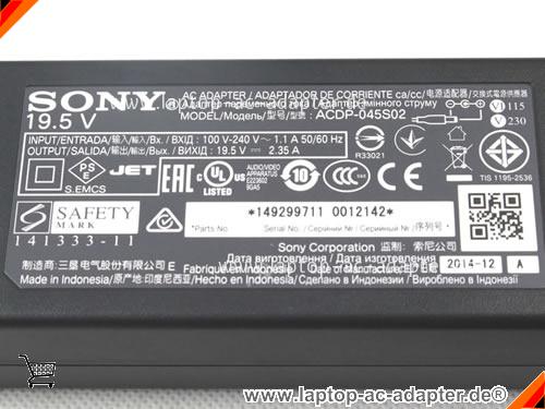 Große Bilder 3 von Original SONY ACDP045S01 ac adapter, 19.5V 2.35A ACDP045S01 Notebook Netzteile SONY19.5V2.35A46W-6.4x4.0mm