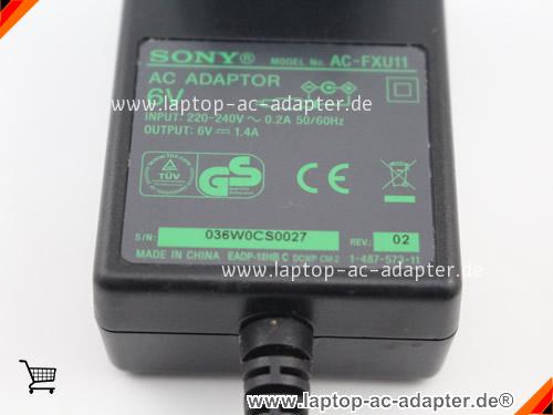 Große Bilder 4 von Original SONY AC-FXU11 ac adapter, 6V 1.4A AC-FXU11 Notebook Netzteile SONY6V1.4A8W-3.5x1.7mm