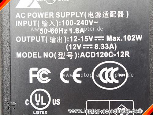 Große Bilder 2 von Original SUN FONE ADC120C12R ac adapter, 12V 8.33A ADC120C12R Notebook Netzteile SUNFONE12V8.33A100W-4PIN
