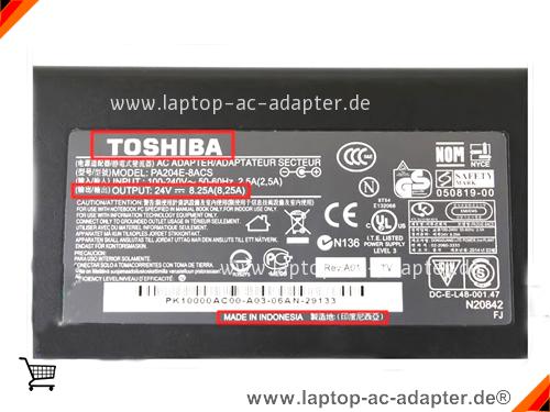 Große Bilder 2 von Original TOSHIBA PA204E-8ACS ac adapter, 24V 8.25A PA204E-8ACS Notebook Netzteile TOSHIBA24V8.25A198W-5.5x2.5mm